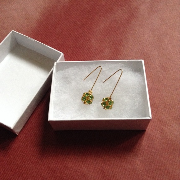 Green Rhinestone Dragonball Earrings, Brand new! - Picture 4 of 5